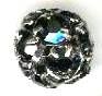1 10mm Round Gunmetal with Gun Metal Rhinestones